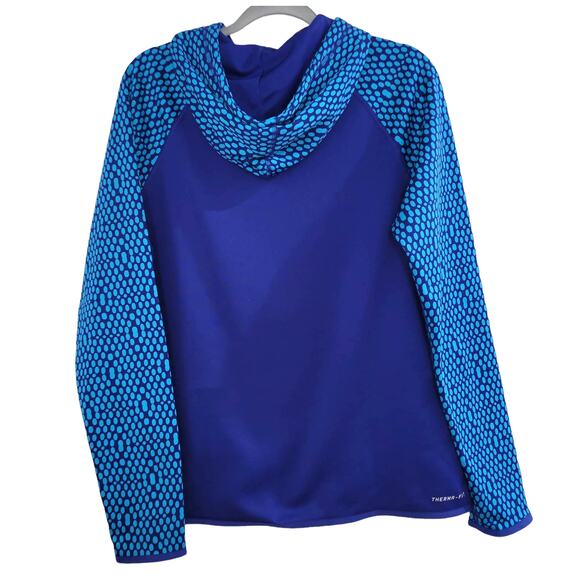 Nike Therma Fit All Time Just Do It Blue Pattern Hoodie Women Sz M - Picture 3 of 5